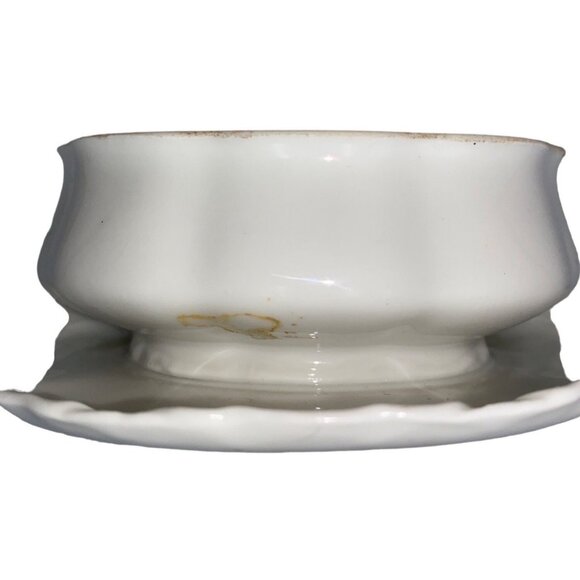 Haviland France Soup Tureen Ladle Ceramic White Vintage - Picture 15 of 15